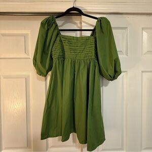 Abercrombie & Fitch Emerson Poplin Puff Sleeve Mini Dress | Size small